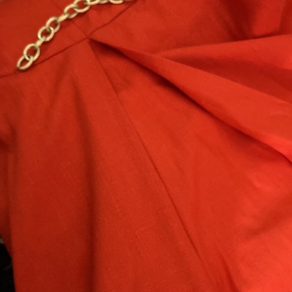 Vintage 60’s cotton orangey-red dress with kick pleat in the back. 126 34”chest - Picture 7 of 7